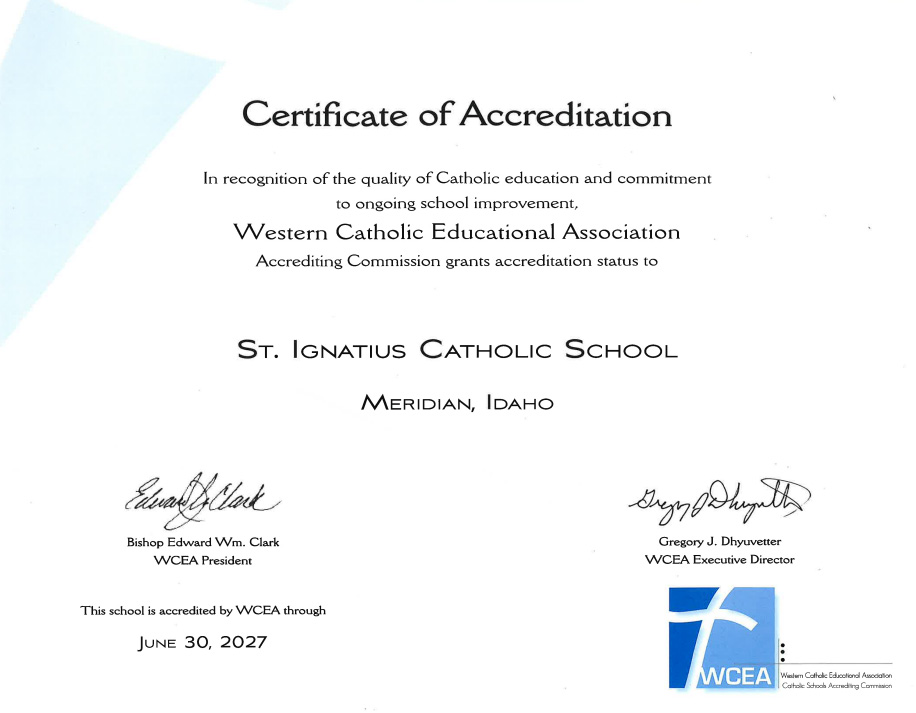 WCEA (Western Catholic Educational Association) Accreditation